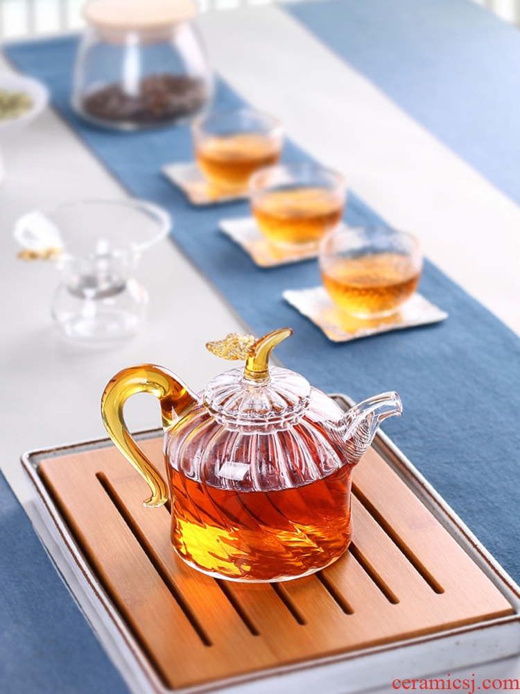 Glass teapot tea set home screen pack flower teapot TaoLu boiled tea machine heat little teapot