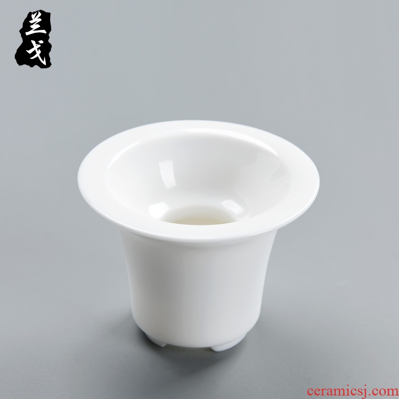 Having dehua white porcelain ceramic) filter filter kung fu tea tea set jade porcelain tea accessories fat white filter