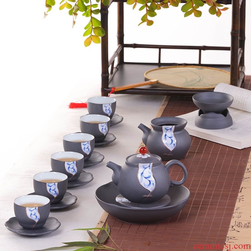Jingdezhen tea suit household glass ceramic teapot with kung fu tea filter fair keller gift porcelain