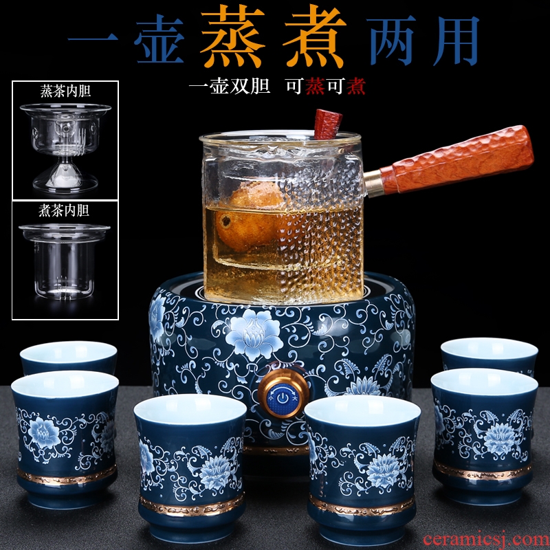 China Qian boiling kettle pu - erh tea and white tea mini household heat - resistant glass tea tea steamer ceramic electric TaoLu