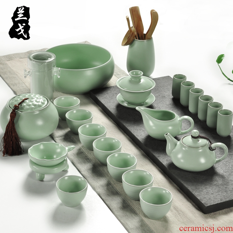 Having your up tea set kung fu tea set open your porcelain pieces of a complete set of ceramic tea tureen teapot tea cups