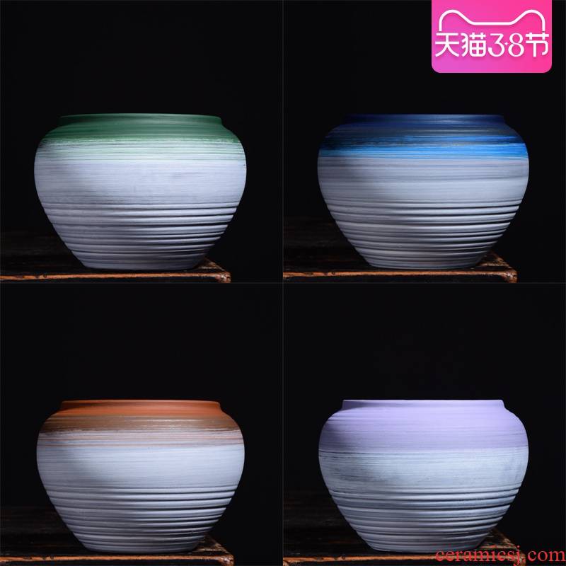 New Chinese style brilliantly coloured purple sand flowerpot more meat coarse pottery breathable household meat meat small indoor ceramic creative special offer a clearance