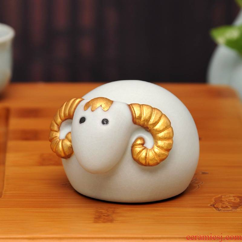 Your up zodiac sheep spoil furnishing articles kung fu tea tea tea table decorations accessories tea Your porcelain cartoon lamb