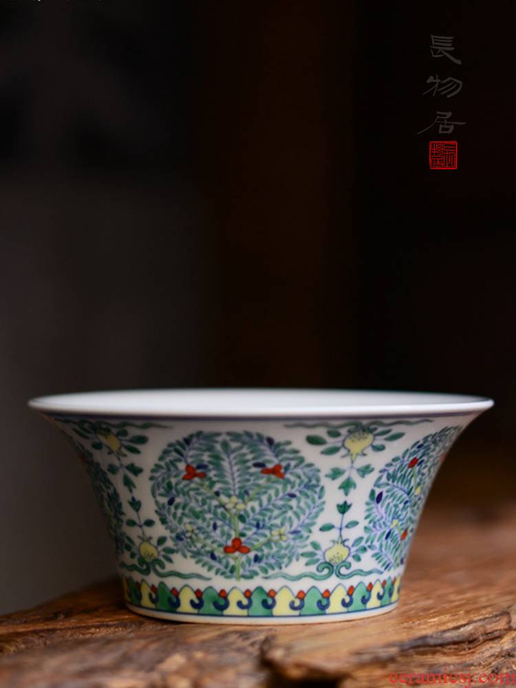 Offered home - cooked hand - made color bucket pomegranate lines in the wsop bowl of jingdezhen ceramic imitation antique Chinese rice bowls