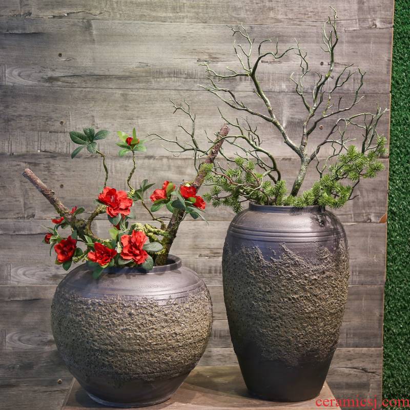 Mesa of jingdezhen ceramic coarse pottery vase restoring ancient ways furnishing articles villa decoration model between simulation flower flower flower art
