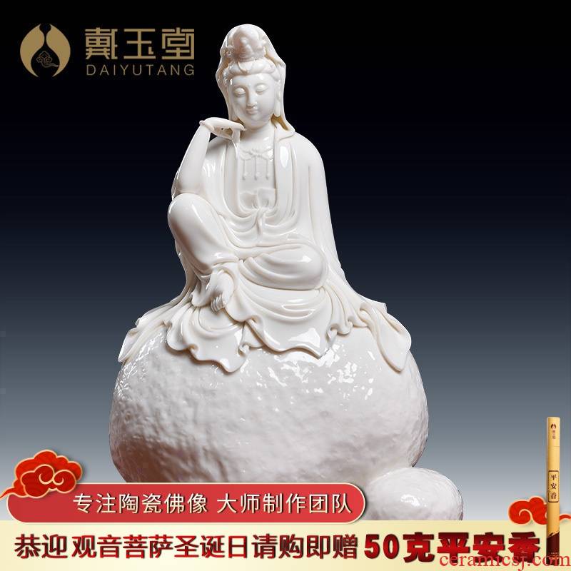 Yutang dai dehua white porcelain to see if the sound of Buddha furnishing articles Zheng Jinxing manually signed a limited edition of avalokitesvara