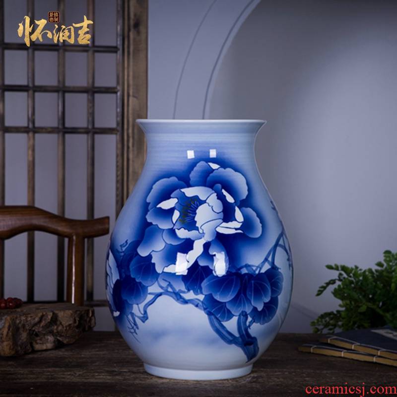 Jingdezhen ceramics name ng mun - hon hand made blue and white porcelain vase peony decorated handicraft furnishing articles