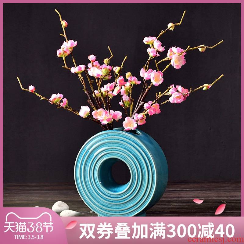 Creative Chinese ceramic vases, furnishing articles decorations sitting room small pure and fresh and yulan simulation table flower arranging flowers