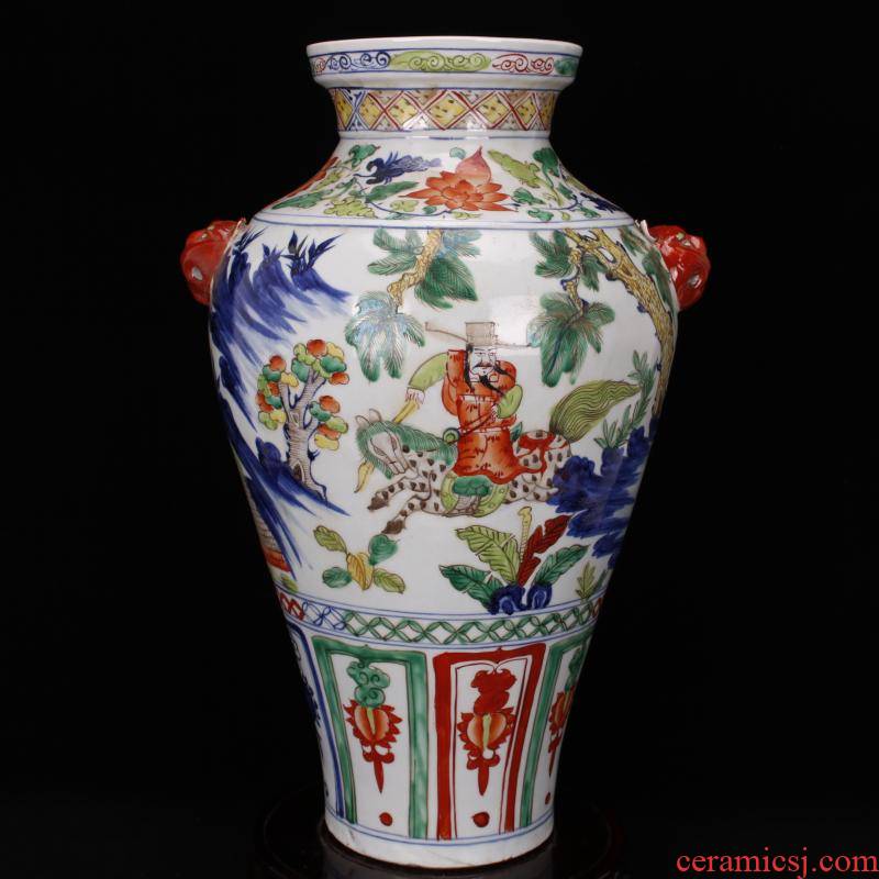 Jingdezhen RMB imitation antique curios colorful up after restoring ancient ways Han Xinkuan mei bottle expressions using ceramic decoration old collection