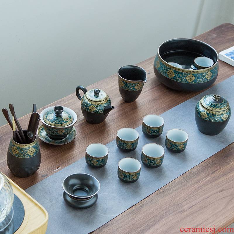 Zhuo royal ceramic old piece of mud tea restoring ancient ways suit sample tea cup teapot 6 gentleman accessories tea caddy fixings household