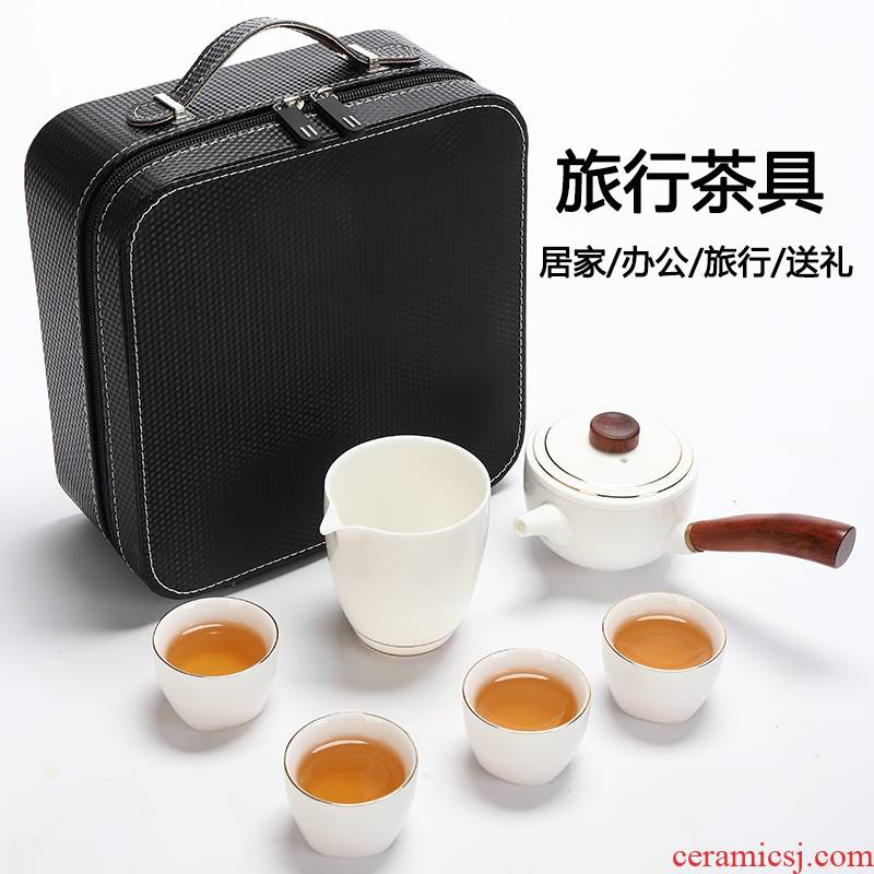Have a pot of ancient travel four cups of tea set suit small sets of portable is suing the car ceramic kung fu tea set with the teapot