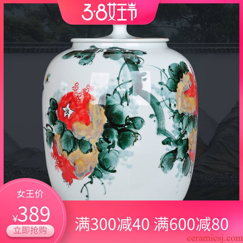 Hand - made ceramics packaging large white tea caddy fixings pu 'er wake storage tea POTS sealed as cans to receive general