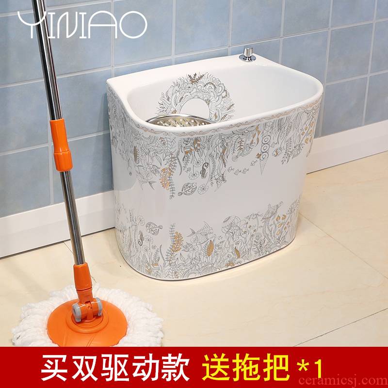 M letters birds double drive home floor mop pool balcony ceramic mop pool rotary toilet cleaning bucket trough