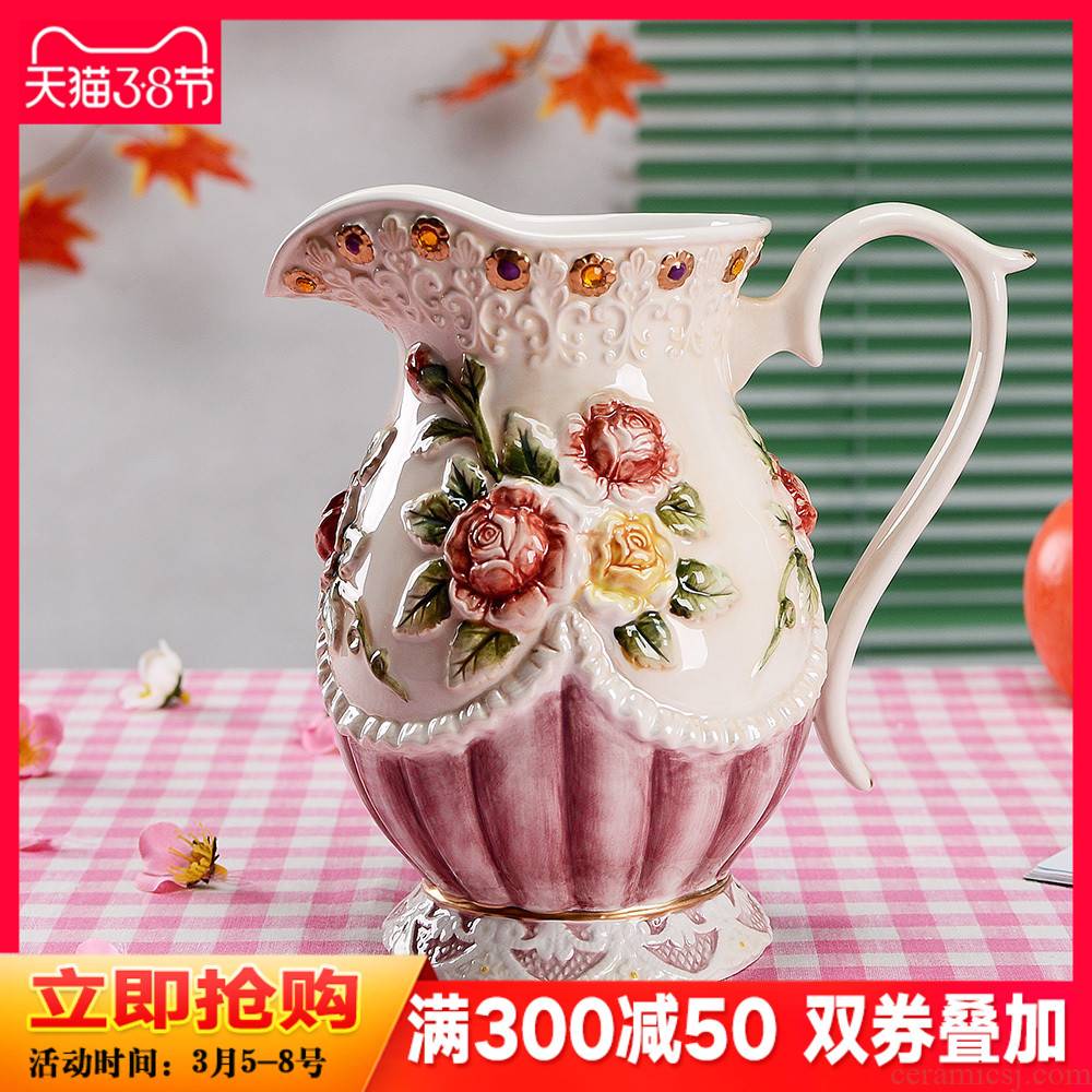 European rural ceramic vases, creative household decorations kettle creative jewelry sitting room porch mesa furnishing articles