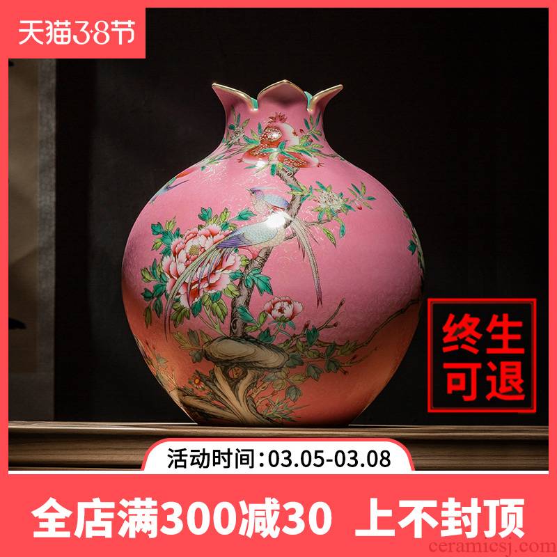 Better sealed up with jingdezhen ceramics vase hand - made painting of flowers and grain pomegranate bottles of Chinese style furnishing articles sitting room adornment office