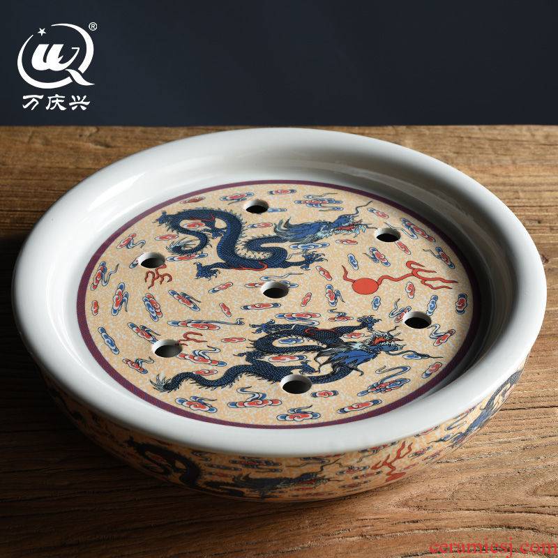 Ceramic tea tray household water storage disk circular tray was contracted dry mercifully tea sets of kung fu tea tray