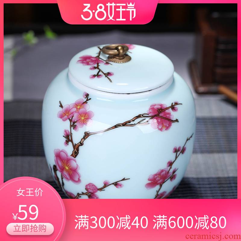 Day mud seal pot large household ceramic tea caddy fixings storehouse tea boxes portable travel store receives packing ceramic pot