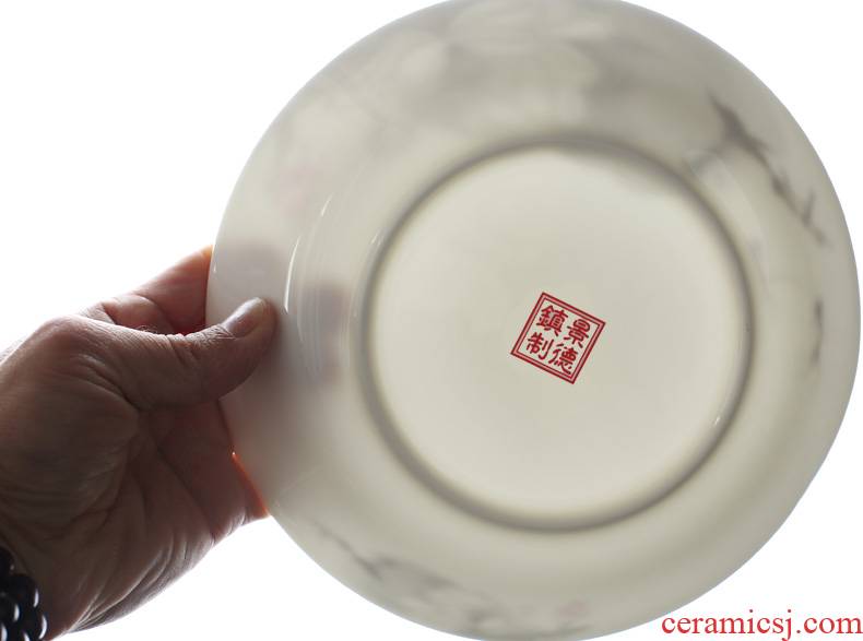 Jingdezhen porcelain child ipads ceramic plate round FanPan blue and white porcelain tableware porcelain dish dish household food dish