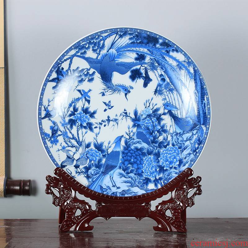 Jingdezhen ceramics furnishing articles household decorations hanging dish sitting room ark, Chinese arts and crafts porcelain decorative plate