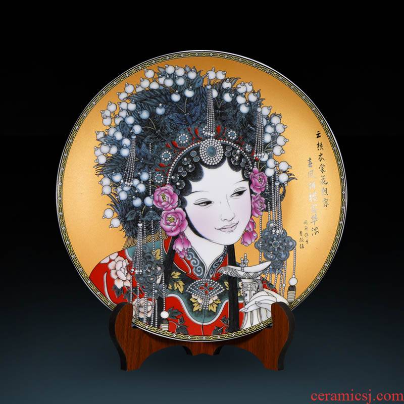 Jingdezhen ceramics decoration plate furnishing articles of Chinese style living room TV ark adornment Chinese style household decoration
