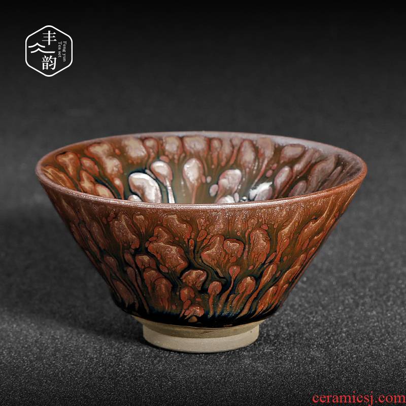 Build light partridge spot ceramic cups undressed ore iron tire master cup manual sample tea cup single CPU kung fu tea tea bowl