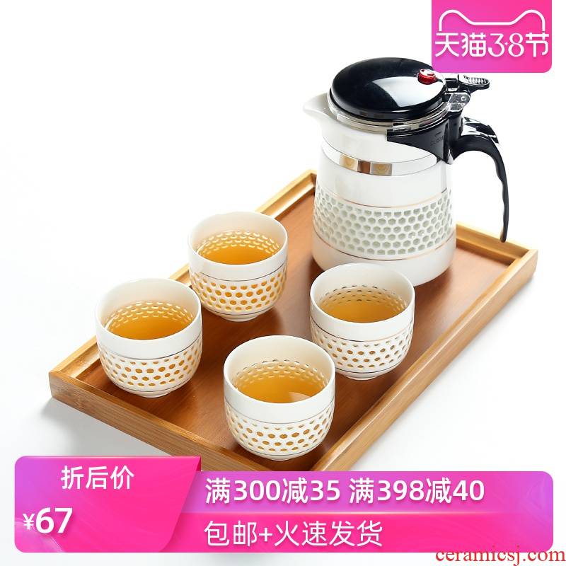 Poly real (sheng office ceramic tea cup tank filter teapot kettle and exquisite hollow out elegant glass tea cup