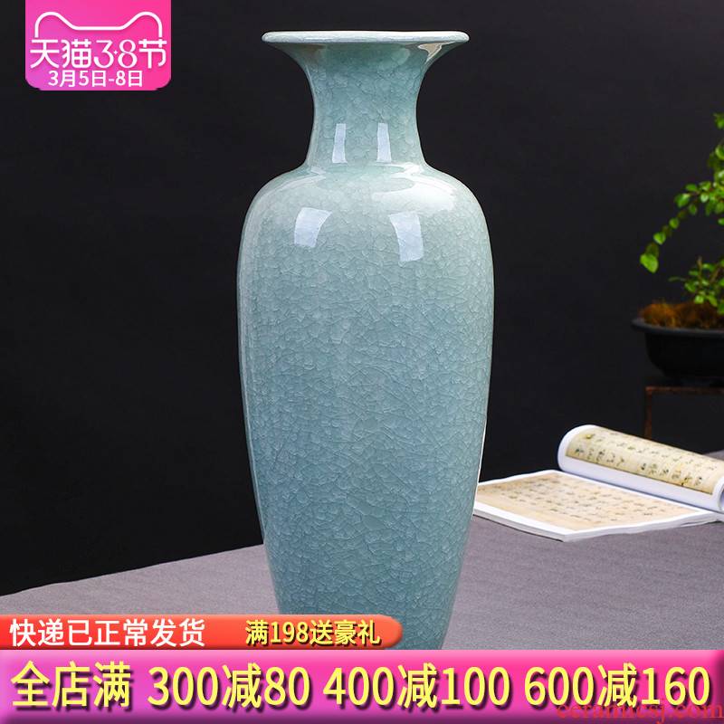 Jingdezhen ceramics antique jun porcelain glaze cracks of large vases, and Chinese style porch place gifts