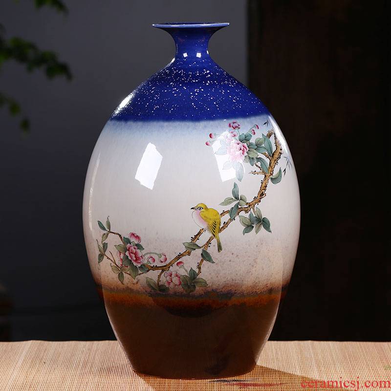 Jingdezhen ceramic hand - made vases furnishing articles of the new Chinese style household TV ark, wine porch flower arranging flower decorations