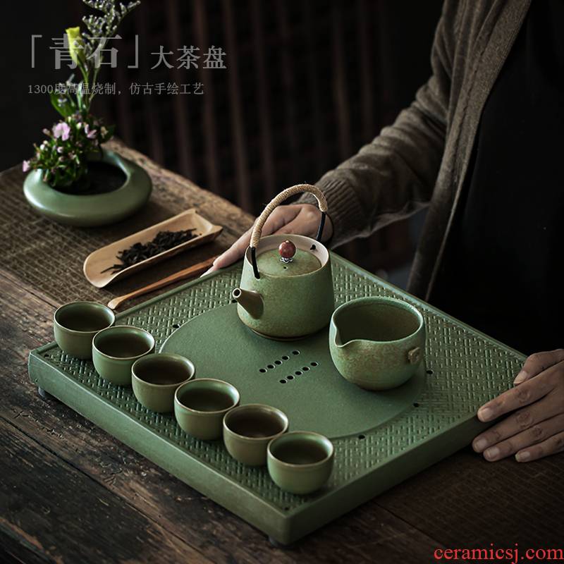 ShangYan ceramic kung fu tea tea tray household small drainage saucer dish contracted Japanese dry mercifully tea table plate of Japanese