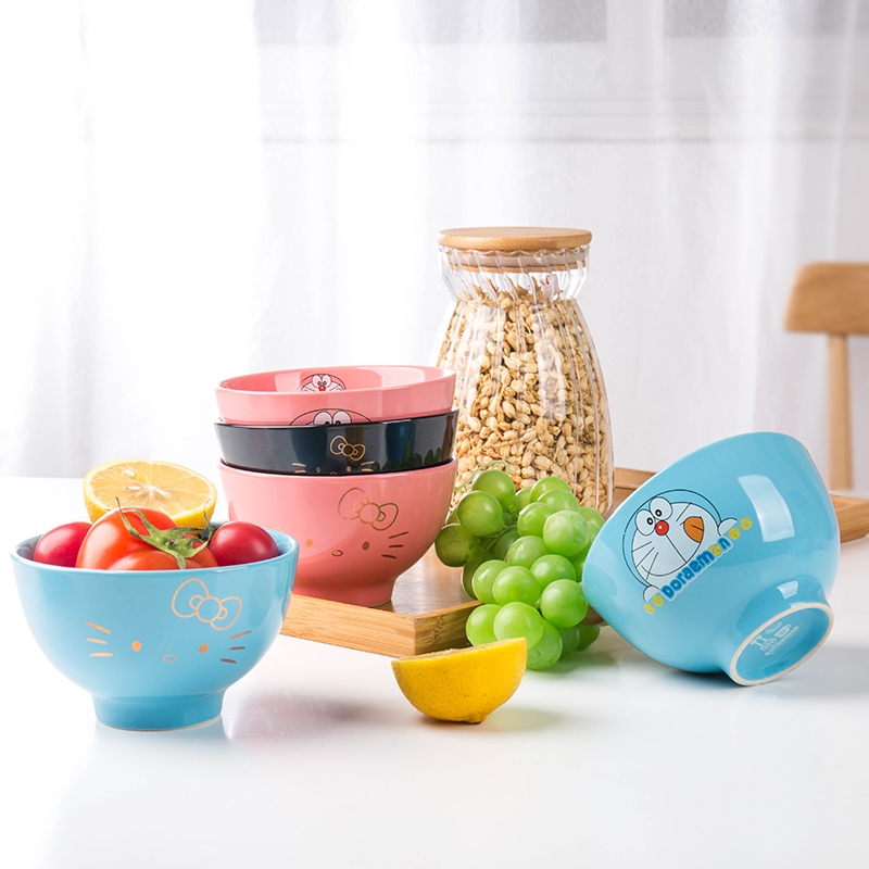 The creator cartoon always home eat rice bowl to bowl a single student children mercifully rainbow such as bowl bowl ceramic tableware