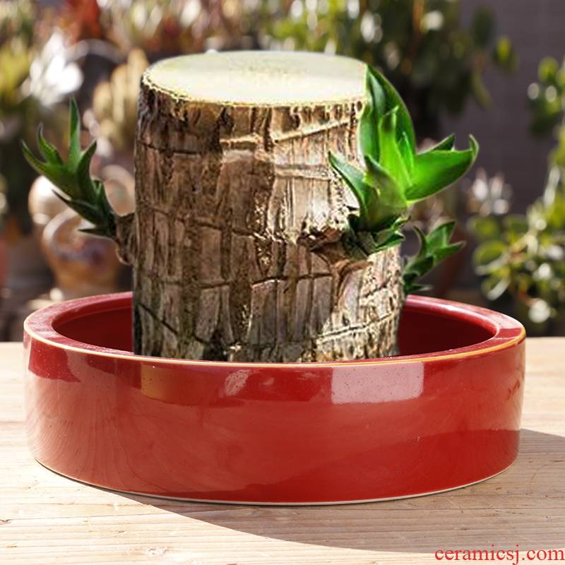 Refers to flower pot ceramic special offer a clearance hole without hydroponic container grass cooper home extra large bowl lotus pond lily, fleshy