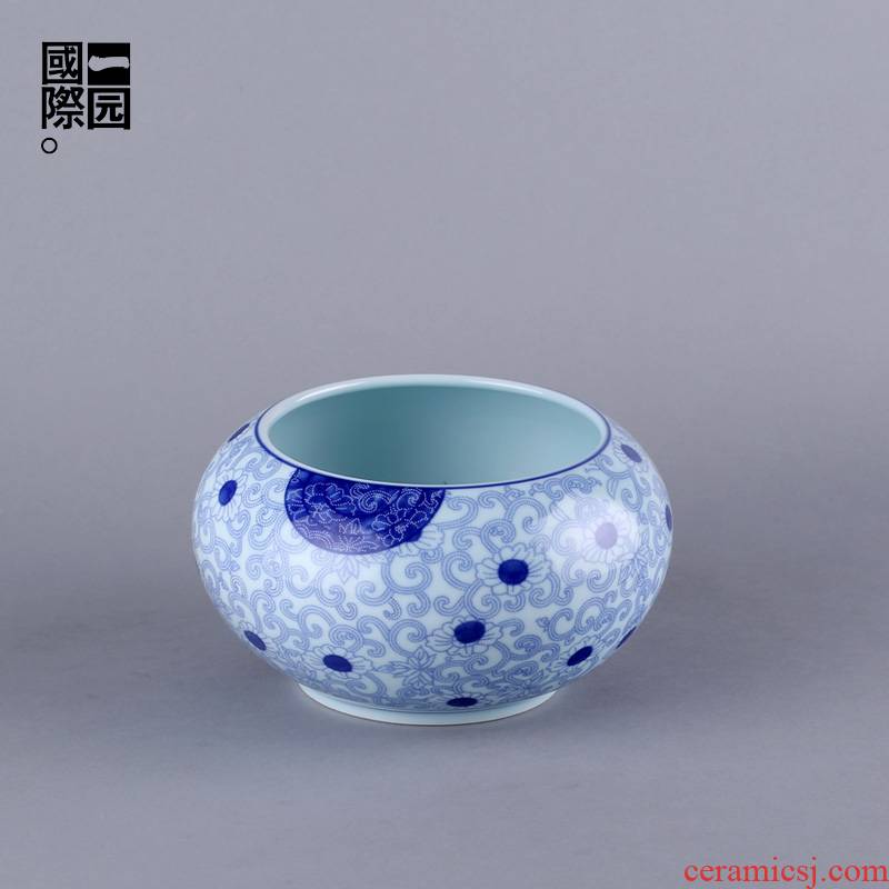 Born in a rich garden international tea set gift porcelain tea accessories for wash lotus ceramic tea multi - color optional
