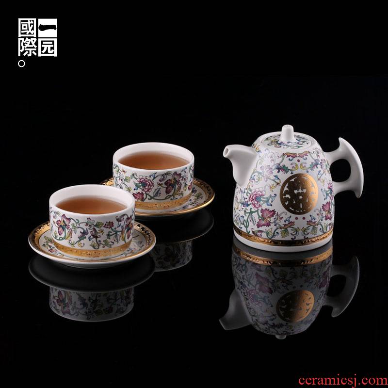 A set of international ancient tea garden gift boxes A pot of two cups of tea of A complete set of household ceramic tea set