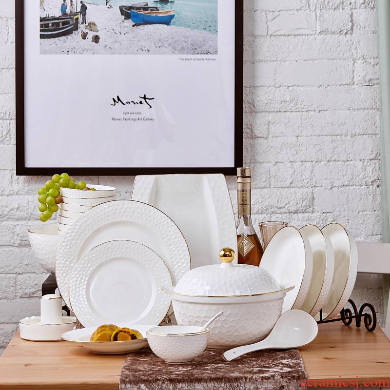 Far industry - the see ipads porcelain tableware suit jingdezhen high - end dishes suit pure color ceramic dishes porcelain gifts