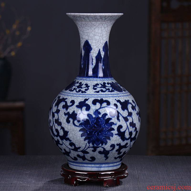 Archaize of jingdezhen ceramics up crack glaze glaze vase vase of porcelain of modern Chinese style home sitting room place