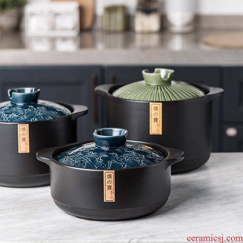 Casserole household flame gas high - capacity ceramic saucepan health soup congee soup pot soup rice large capacity