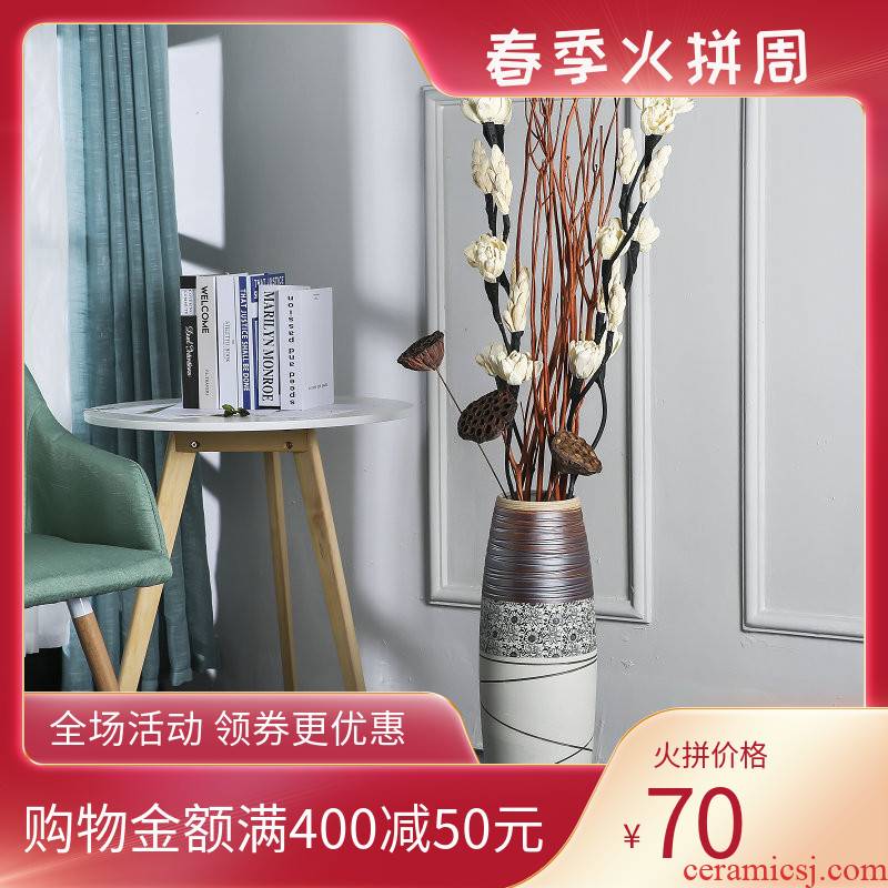 Jingdezhen ceramic dry flower lucky bamboo vases, flower arrangement sitting room home decoration I and contracted Nordic landing place
