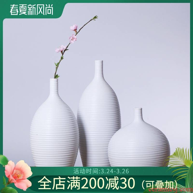 Jingdezhen ceramic table of I and contracted white vase sitting room home decoration dry flower flower flower implement furnishing articles