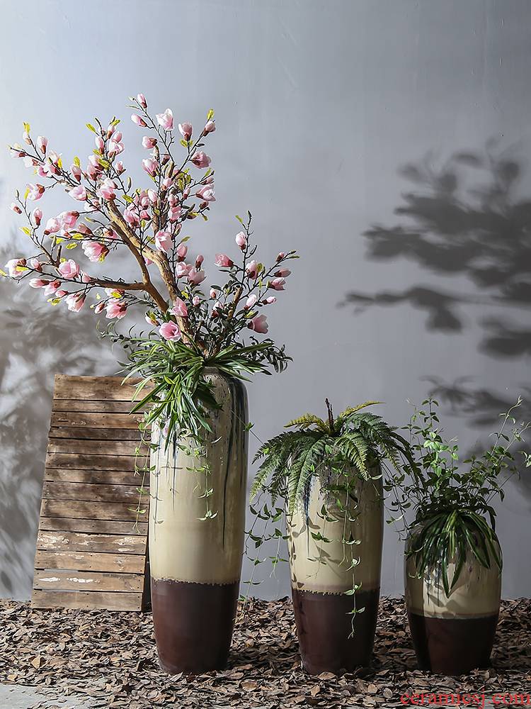 Restoring ancient ways of jingdezhen ceramic vase of large sitting room hotel window flower, flower implement simulation floral arrangements furnishing articles