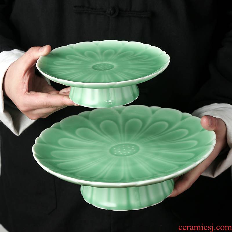 Longquan celadon compote household ceramic fruit bowl costume dramas with fruit tray table gong dish of number plates