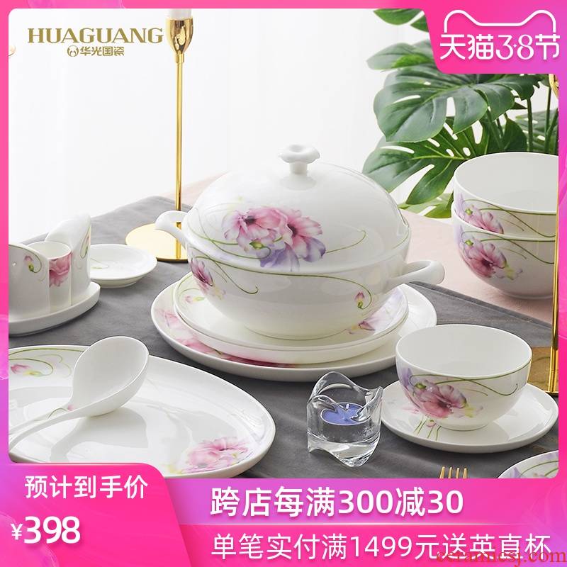 Uh guano ceramic ipads China tableware suit dishes suit household glair dishes suit pretty in pink