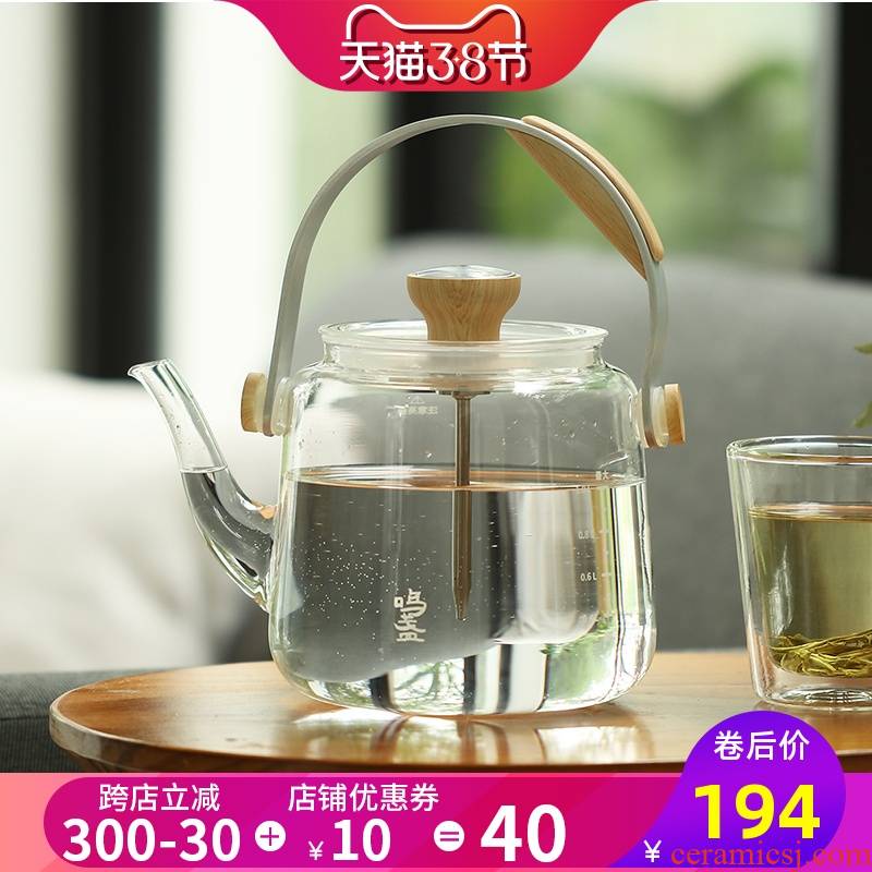 Sound lamp that large capacity girder pot pot of high - temperature thermal glass teapot kettle boil tea ware TaoLu household electricity
