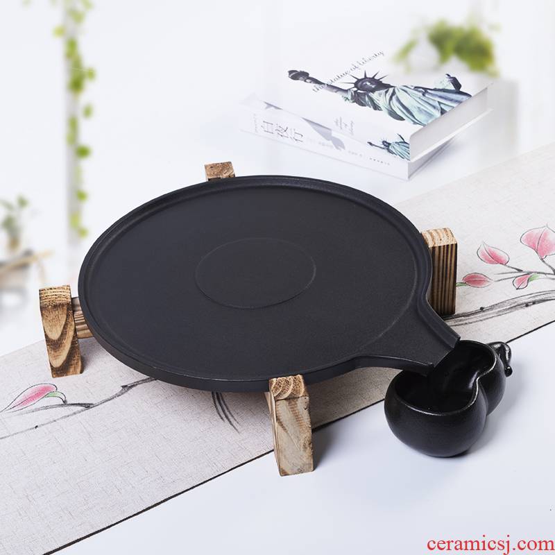 Ronkin modern move ceramic creative small round tea table contracted tea tea tea tray household drainage saucer