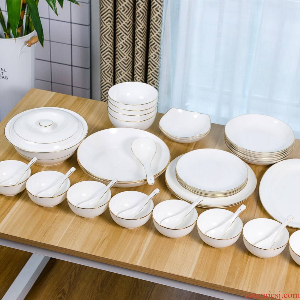 Up Phnom penh dish bowl suit household ceramic plate western - style food fish salad bowls of rice bowls contracted tableware