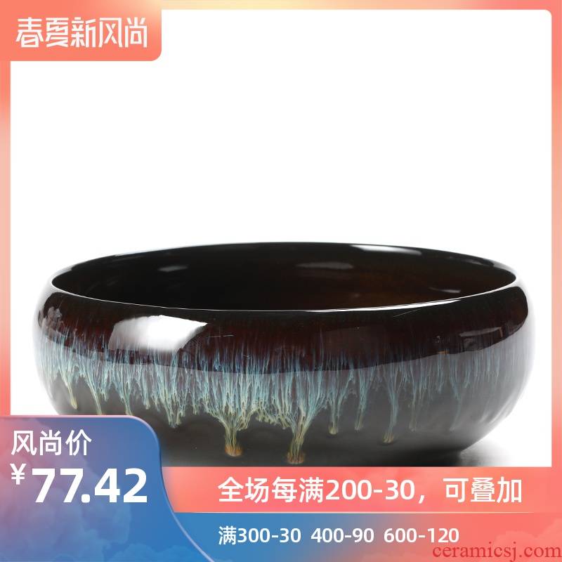 Poly real (sheng up tea wash to built large red glaze, bowl washing water meng ceramic cups kung fu tea accessories
