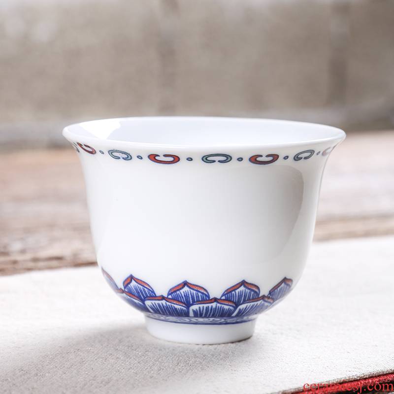 Kung fu tea cups sniff ceramic cups sample tea cup masters cup individual small single CPU single handless small cup