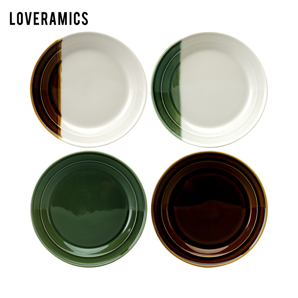 Loveramics love Mrs Tang sancai 22.5 cm home dinner plate flat 4 times (mixed color)