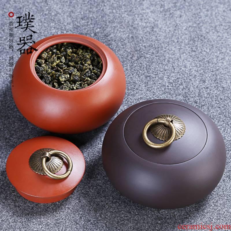 Injection device violet arenaceous caddy fixings trumpet pu - erh tea store tea POTS wake receives half manual sealing packing gift box