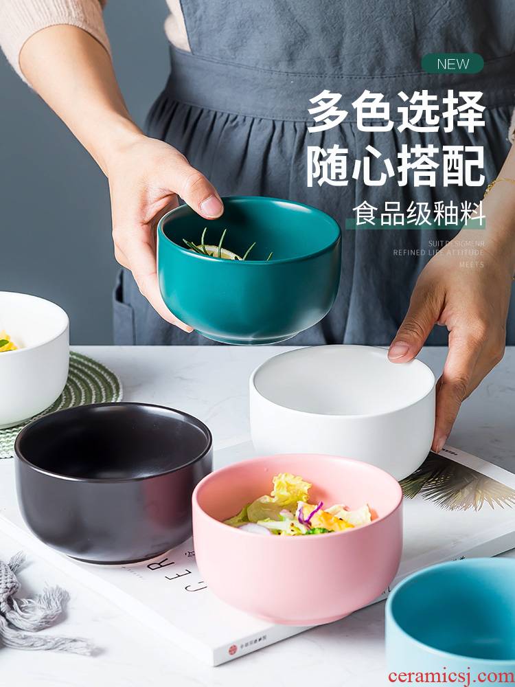 Use of creative move home a single small Bowl to eat rice Bowl dishes web celebrity northern wind jingdezhen ceramics cutlery set