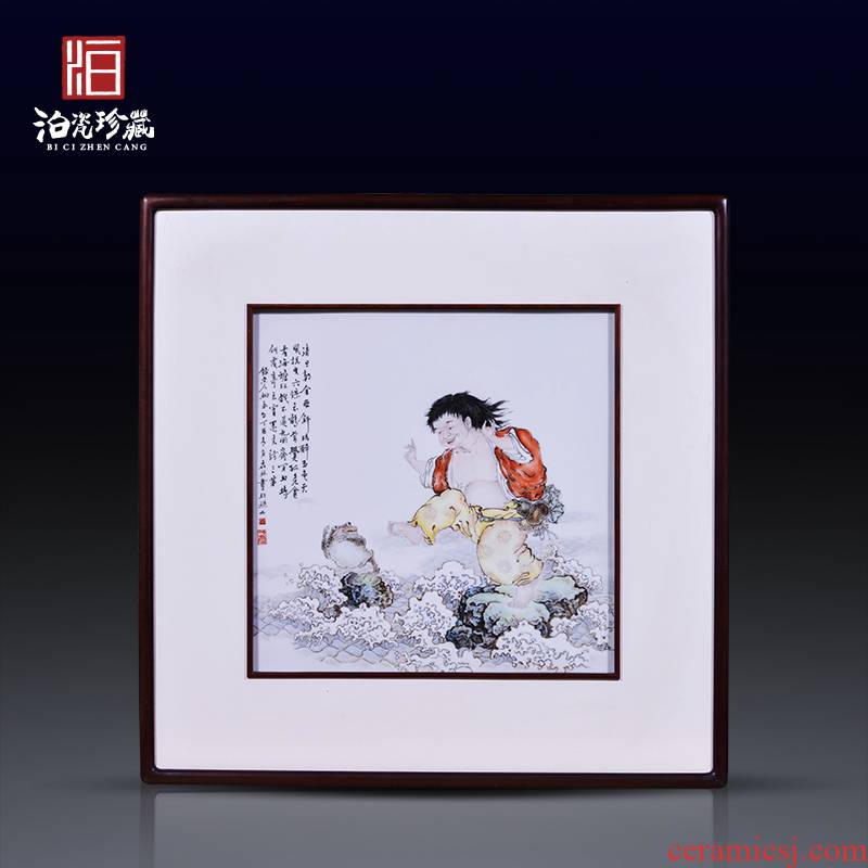 Jingdezhen ceramic hand - made bang drama spittor study background wall paint decoration painting the sitting room, dining - room wall porcelain plate painting